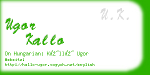 ugor kallo business card